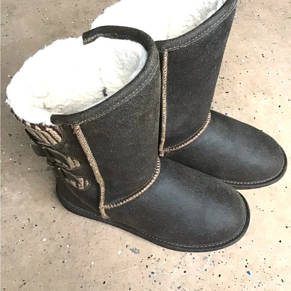 BEARPAW Leather /Knit Winter Boots